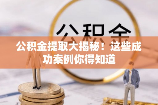 武强公积金提取大揭秘！这些成功案例你得知道